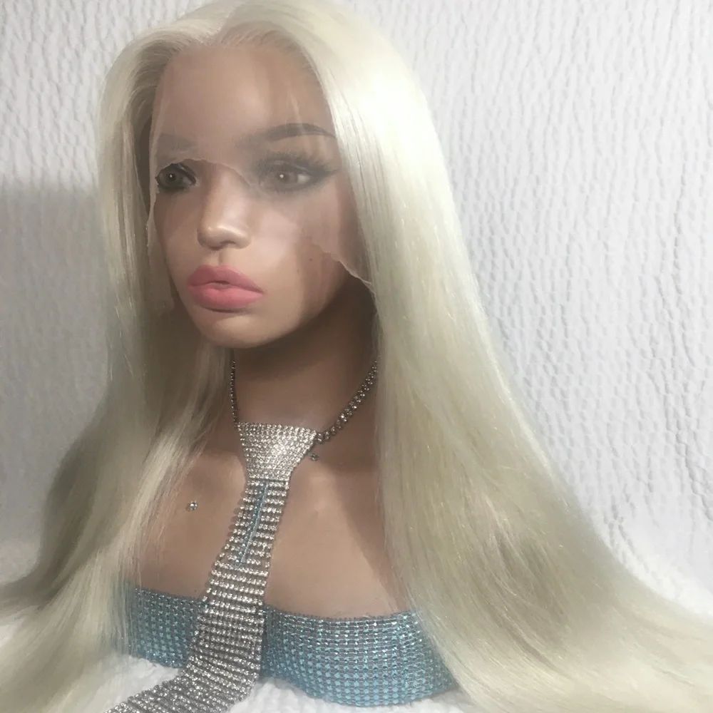 Realistic Pale Blonde Human Hair Lace Wig 20 inches - Picture 13 of 15